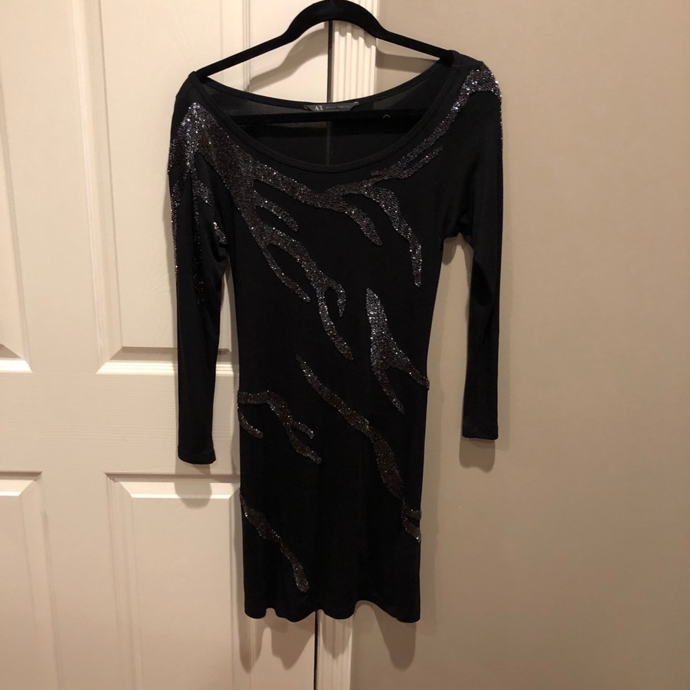 Black AX Dress with Beading